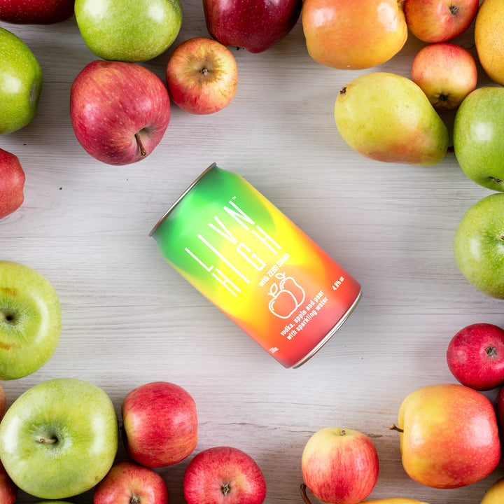 LIVN HIGH Range - Vodka, Apple & Pear with Sparkling water 330ml Cans x 10pack