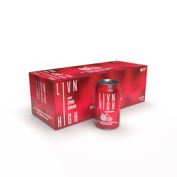 LIVN HIGH Range - Gin, Pomegranate & Hibiscus with Sparkling water 330ml Cans x 10pack