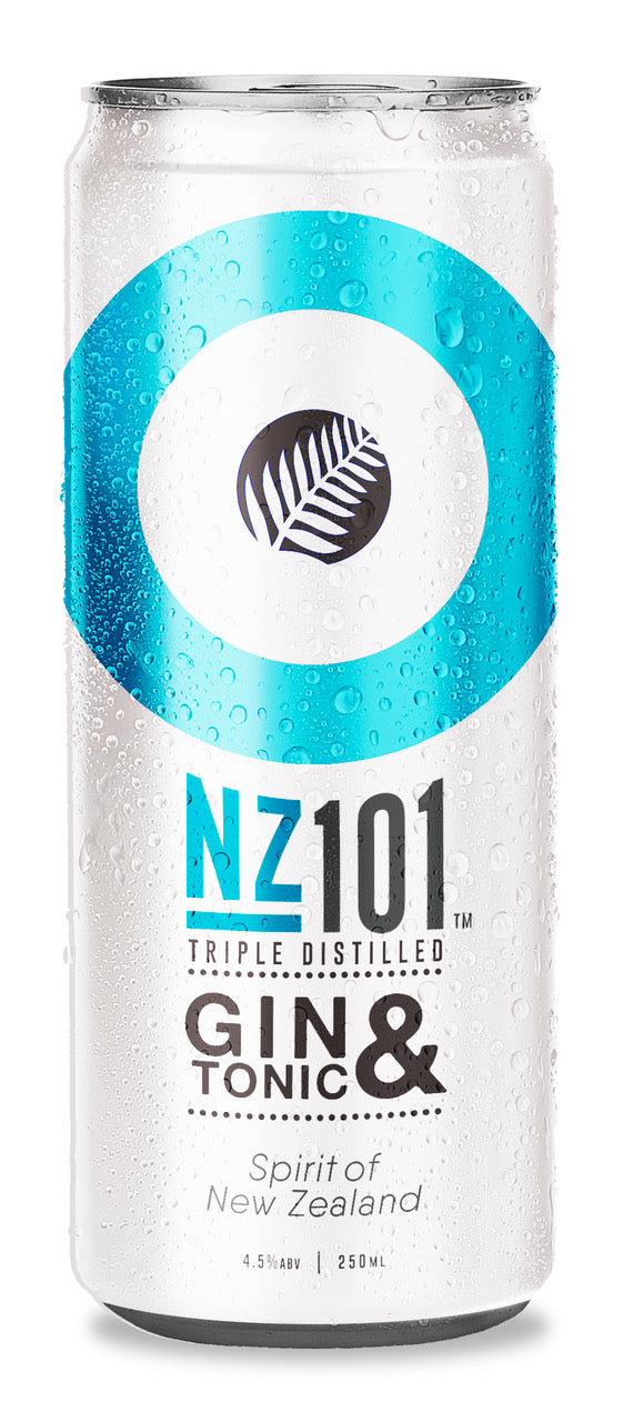 NZ101 Gin & Tonic Cans RTD 250ml 4.5% ALC/VOL.